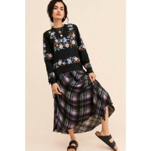 NWOT Nation LTD Georgette Plaid Handkerchief Skirt